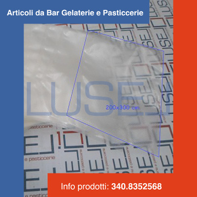 PZ 500 SACCHETTO GOFFRATO PER SOTTOVUOTO 200 X 300 cm PER ALIMENTI - TRASPARENTE