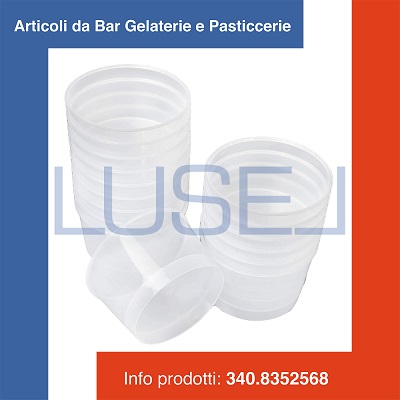 b8 PZ 36 BICCHIERE COPPETTA CC 180 IN PLASTICA TRASPARENTE PER GELATO YOGURT FORMATO PICCOLO