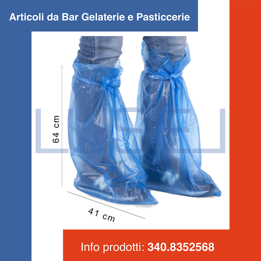 (b4)  PZ 50 GAMBALI HDPE 41 X 64 + LACCIO COLORE AZZURRO MONOUSO