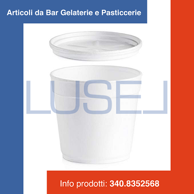 (a1) PZ 25 BARATTOLO TERMICO 680 CC TAKE AWAY VASCHETTA PER ASPORTO GELATI YOGURT E MACEDONIE