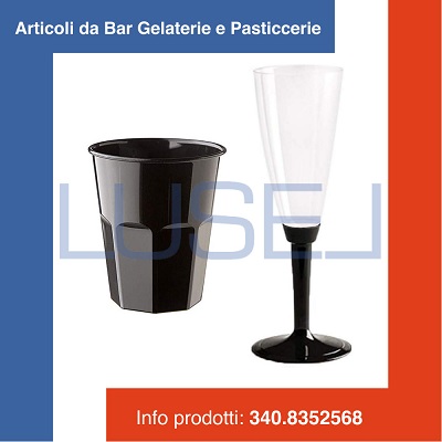 h KIT PROMOZIONALE PZ 100 BICCHIERE NERO DA CC 270 RIURILIZZABILE + PZ 100 CALICI PER CHAMPAGNE E PROSECCO CON BASE NERA