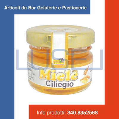 c PZ 10 MIELE DI CILIEGIO 100 % NETTARE ITALIANO IN BARATTOLINO MONODOSE DA GR. 30