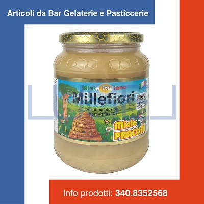 d KG 1 MIELE MILLEFIORI PRACONI 100 % ITALIANO IN VASO VETRO HONEY NATURAL SWEETENER DOLCIFICANTE