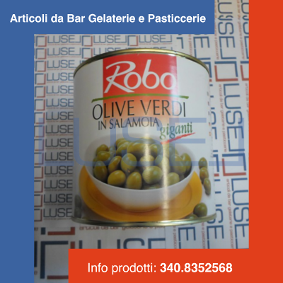 (b5) GR 2600 OLIVE VERDI GIGANTI IN SALAMOIA IN LATTA (5 barattoli + 1 omaggio)