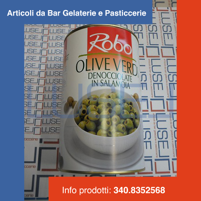 (b2) GR 4100 OLIVE VERDI DENOCCIOLATE IN LATTA (5 barattoli + 1 omaggio)