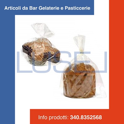 l PZ 100 SACCHETTI PLP CM 32 X 45 PER CONFEZIONARE PANDORO E PANETTONE, BUSTA PER ALIMENTI